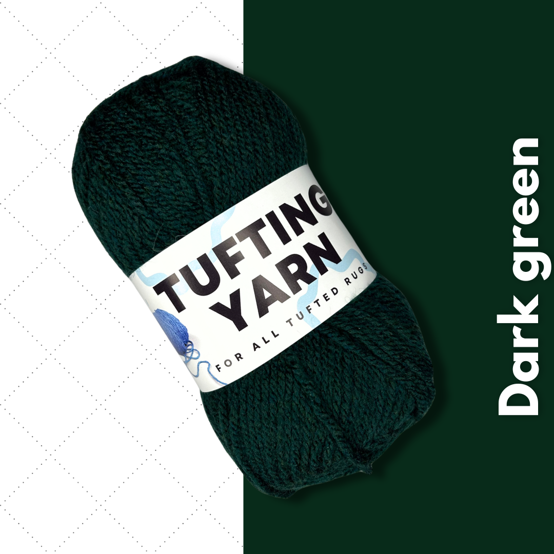 Tufting Yarn Dark Green Mattimat Tufting Stuff wol om te tuften