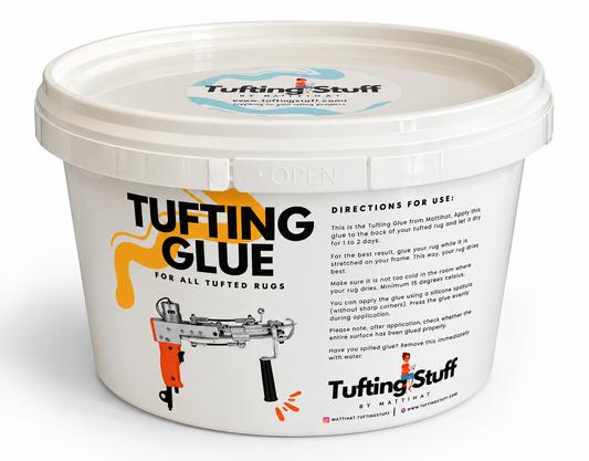 Lijm voor tuften Tuftinglijm tufting glue Tufting Stuff by Mattimat