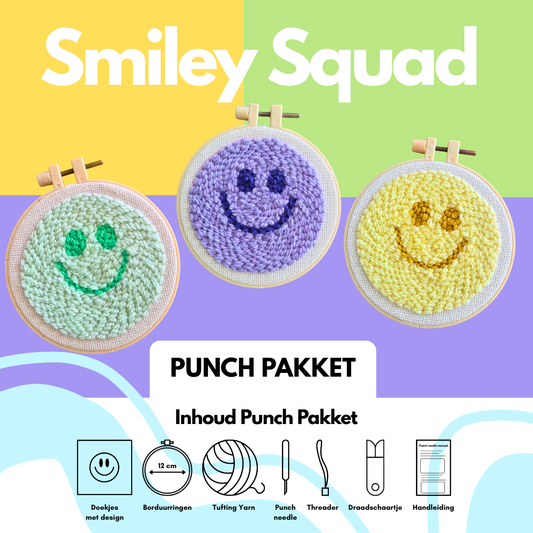 Punch Needle Smiley Squad