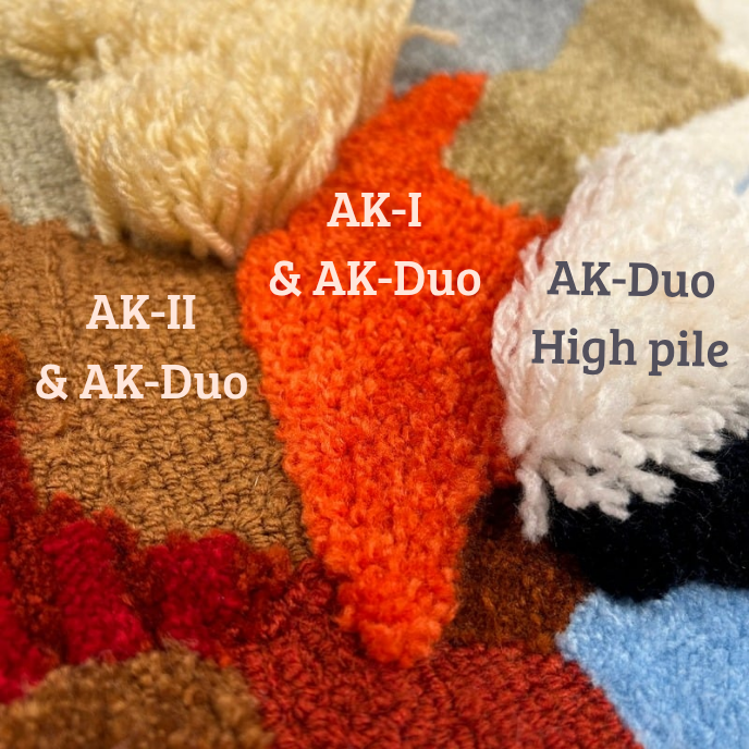 AK I + AK II cutpile en looppile tufting guns