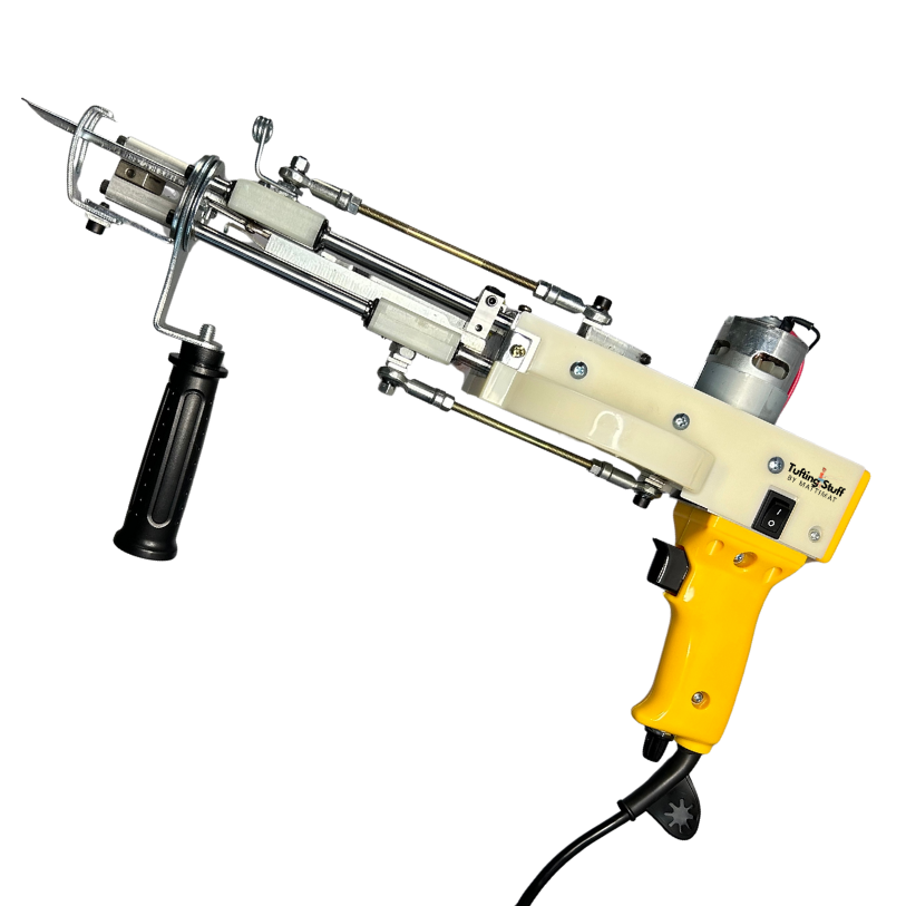 AK Duo High Pile tufting gun yellow high pile tufting machine geel Tufting Stuff by Mattimat