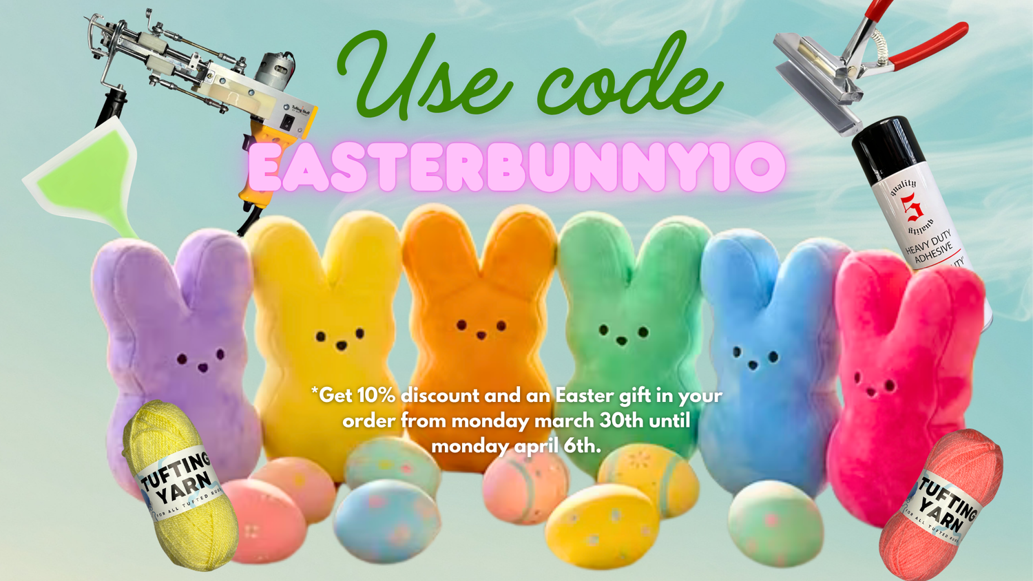 Easter Sale at Tufting Stuff Paasactie bij Tufting Stuff