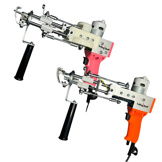 AK I cut pile tufting machine en AK II loop pile tufting gun als combiset bij Tufting Stuff by Mattimat