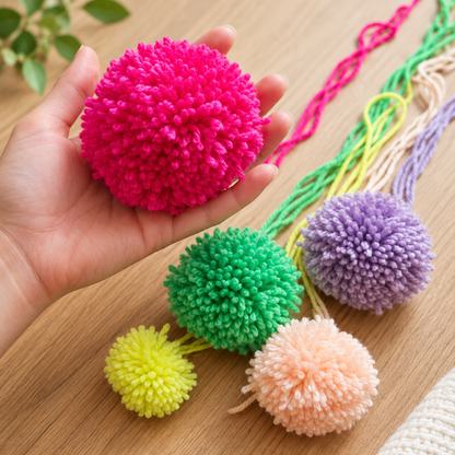 Hoe maak je pompoms? Met deze eenvoudige pompommakers van Tufting Stuff.