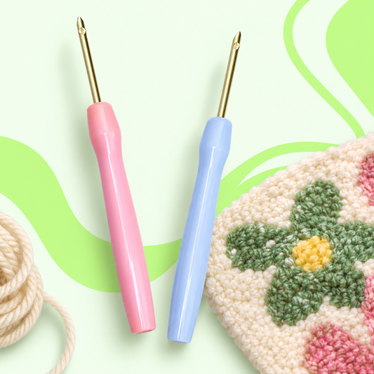 Punch naald punch needle 5 mm roze of blauw