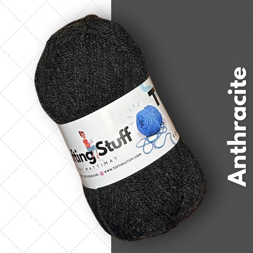 Tufting Yarn Dark grey donkergrijs wol Mattimat Tufting Stuff wol om te tuften