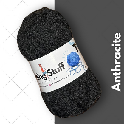 Tufting Yarn Dark grey donkergrijs wol Mattimat Tufting Stuff wol om te tuften