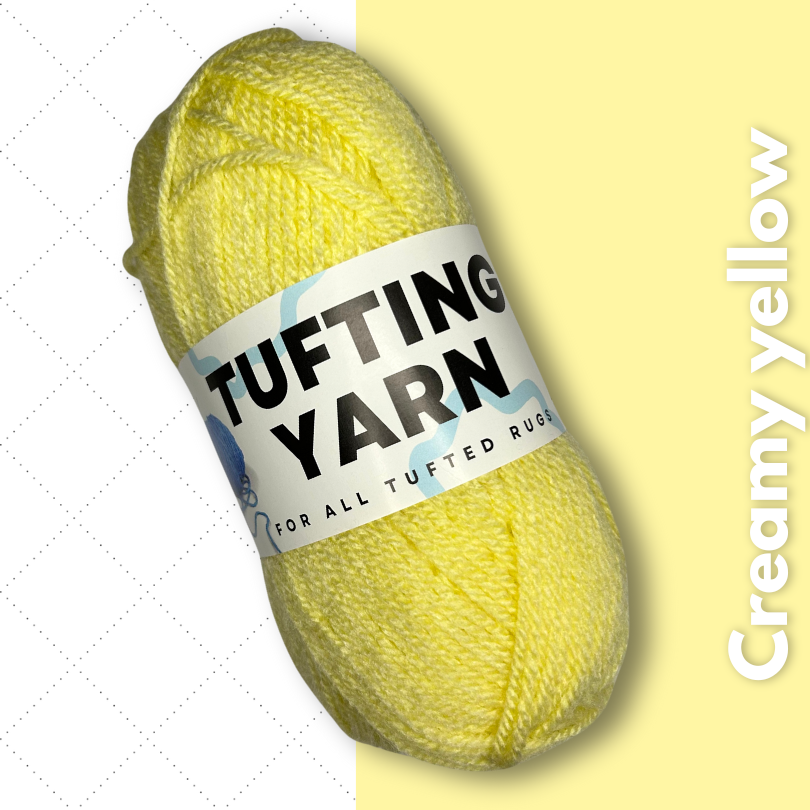 Tufting Yarn Creamy Yellow licht geel wol Mattimat Tufting Stuff wol om te tuften
