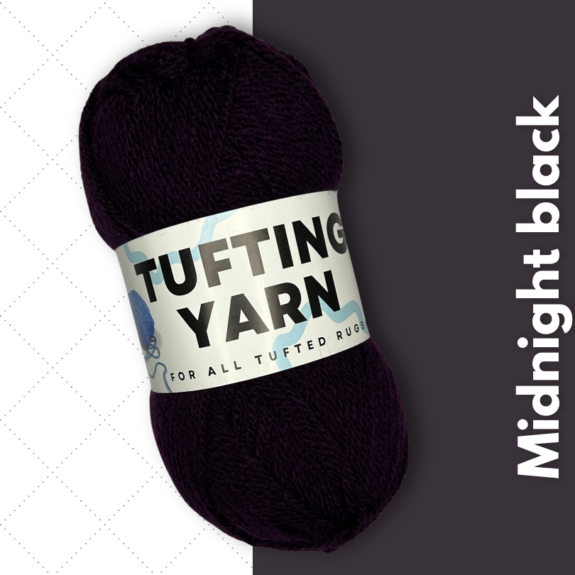 Tufting Yarn black zwart wol Mattimat Tufting Stuff wol om te tuften
