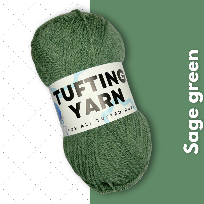 Tufting Yarn Sage green salie groen wol Mattimat Tufting Stuff wol om te tuften