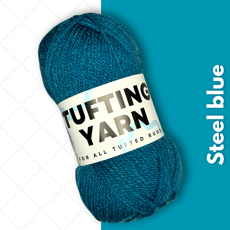 Tufting Yarn Steel blue staalblauw wol Mattimat Tufting Stuff wol om te tuften