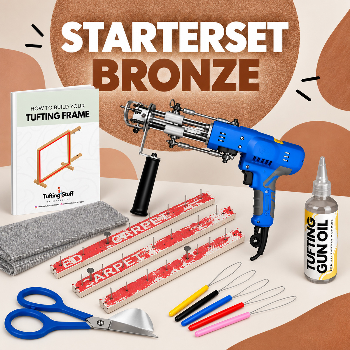 Starterset om te tuften Tufting Starterset Bronze Tufting Stuff by Mattimat