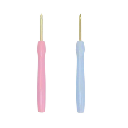 Punch needle punchnaald borduurnaald roze en blauw 5 mm Mattimat Tufting Stuff